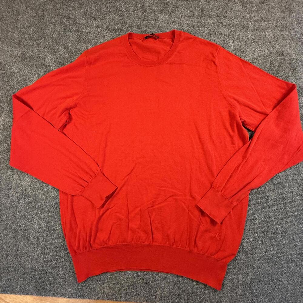 Fay Red Crewneck Sweatshirt Mens Italy‎ Cotton Pullover Luxury Medium #1751